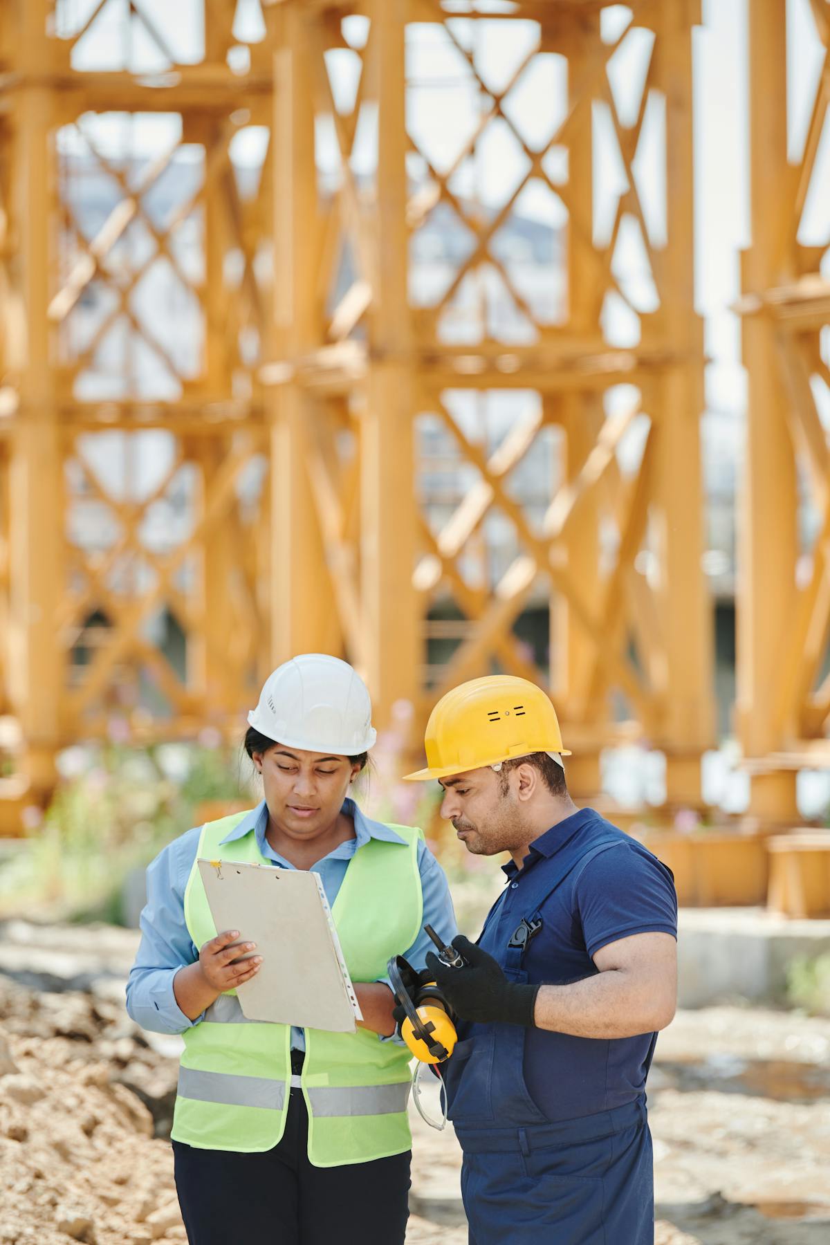 Construction crew on active jobsite